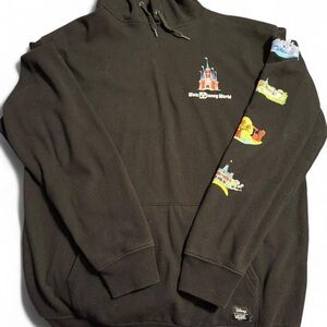 Disneyworld x Vans collab Black Hoodie with Colorful Sleeve Graphics